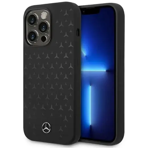 Mercedes MEHMP15XSIPBK iPhone 15 Pro Max 6.7" czarny|black hardcase Silicone Stars Pattern MagSafe