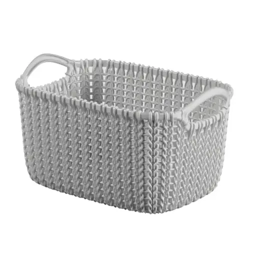 Basket Knit XS ristkülikukujuline 3L 25x18x14cm helehall