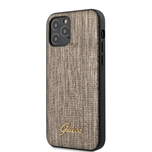 Guess GUHCP12MPCUMLLIGO Lizard telefono dėklas iPhone 12 | iPhone 12 Pro auksinis