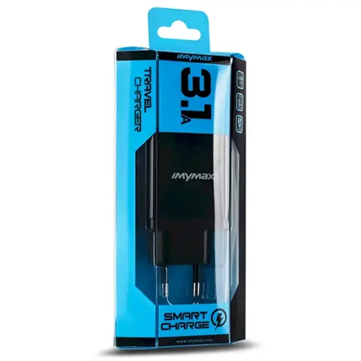 iMymax S2 Universāls Tīkla Lādētājs 2 x USB | 3.1A Melns