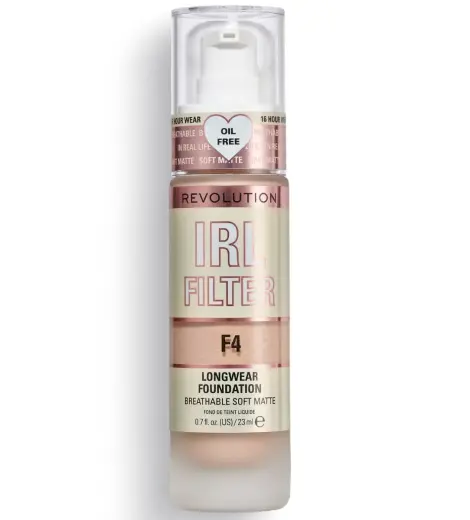 Makeup Revolution, IRL Filter, Oil Free, Long Wear, Cream Foundation, F4, 23 ml