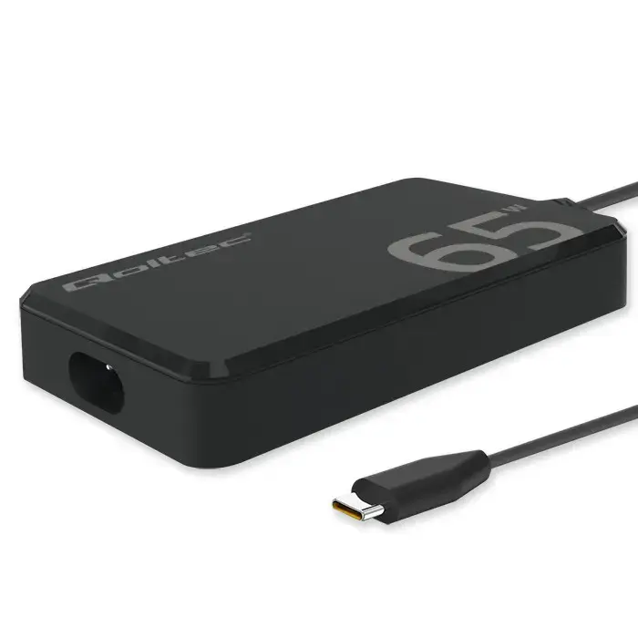 Qoltec SLIM travel charger | 65W | PD, GaN | USB-C | with USB-C to USB-C cable included
