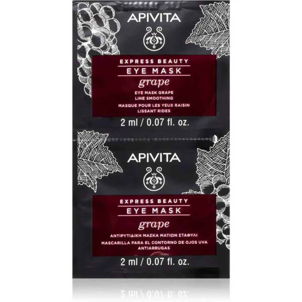 Set, Apivita, Grape, Line Smoother, Eye Cream Mask, 2 pcs, 2 ml