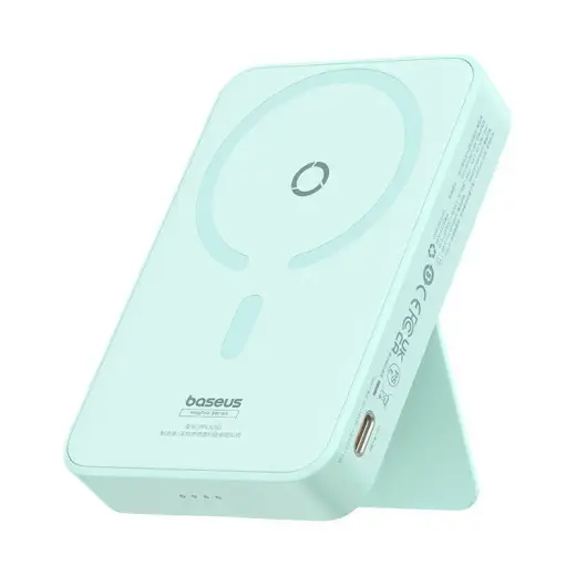 Baseus MagPro Magnetic ārējais akumulators (powerbank) | 5000 mAh | 20W | USB-C, MagSafe | mint