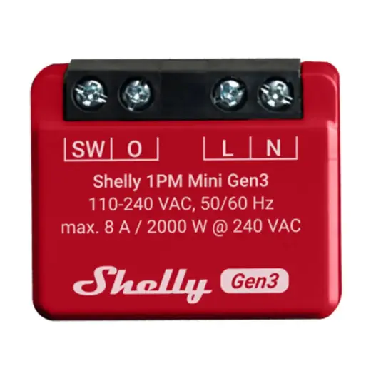 Shelly 1PM Mini Gen3 Controller, WiFi/Bluetooth