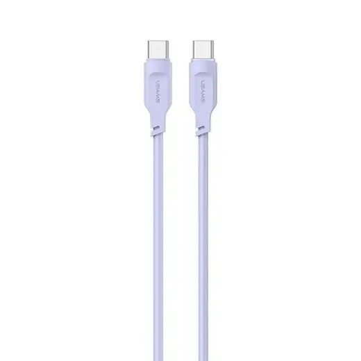 USAMS Lithe Series SJ567USB03 data transfer and charging cable | USB-C to USB-C | 100W | 1.2m | purple