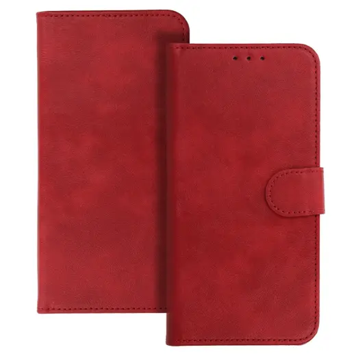 COMMON Universal Book Case (SIZE S) for Iphone 12/13/Samsung S6/A5 2016/Xcover 4/S22/Huawei P8 2017 red
