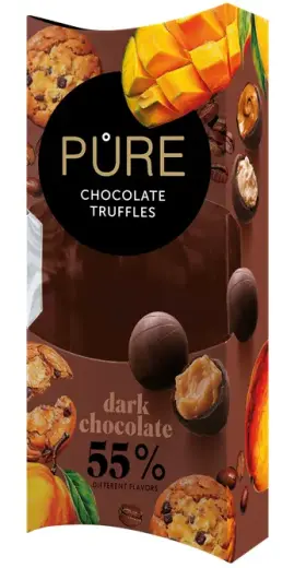 Tumšās šokolādes trifeļu izlase 108g PURE