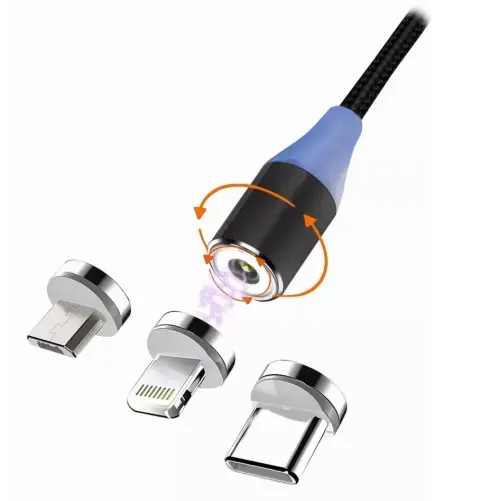 Msonic MLU651 3-in-1 datu pārraides un uzlādes vads | USB-A uz Micro USB, USB-C, Lightning | 10W | 1m