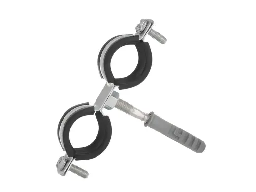 Metāla cauruļu skava ar gumiju 3/4" 26-30mm