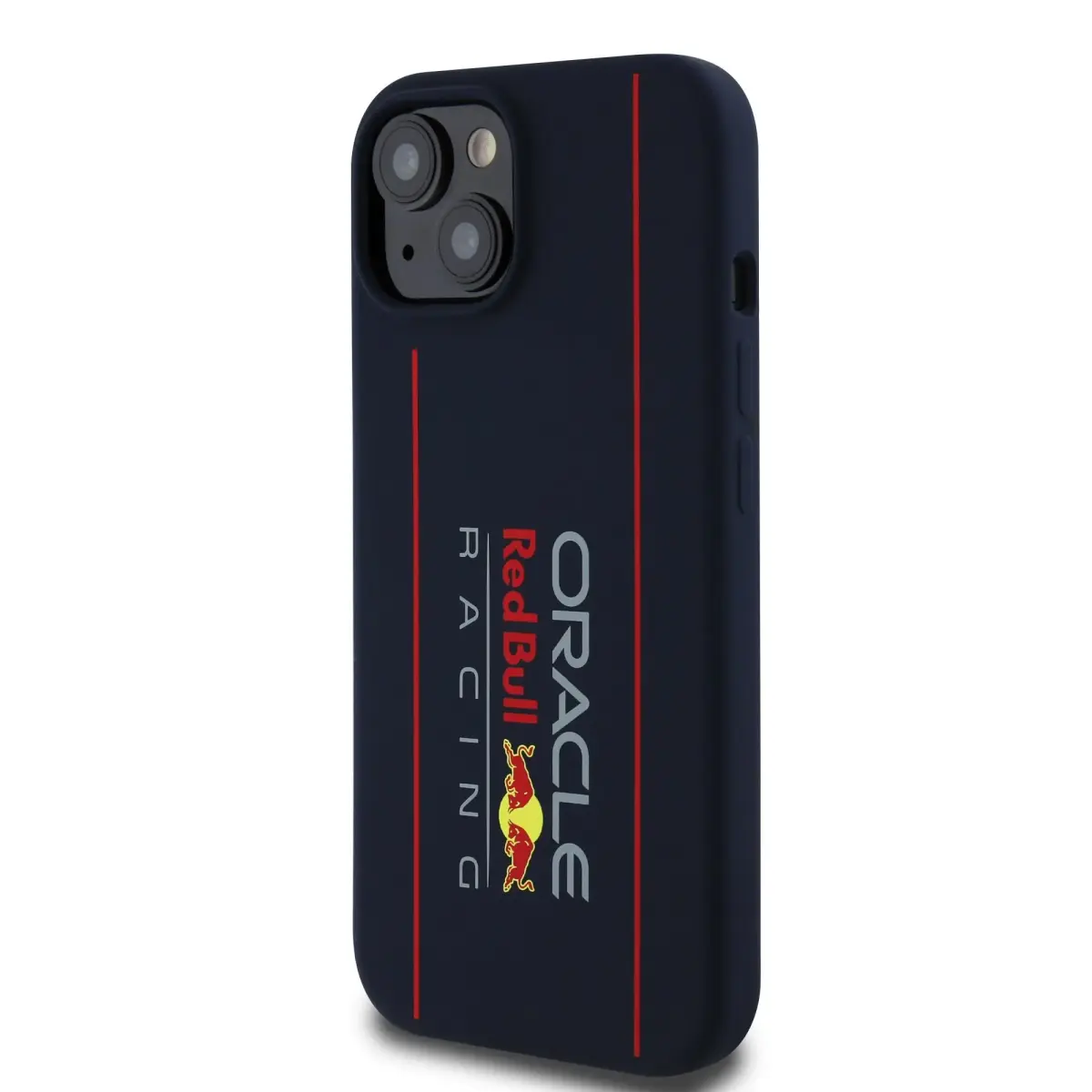 Red Bull Silicone Vertical Logo phone case for iPhone 15 with MagSafe support navy