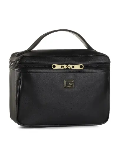 Guess, Nohea Accessories, Synthetic Leather, Textile Bag, Cosmetics, Black, PWNOHE P0360, For Women, 29.5 x 18.5 x 15 cm