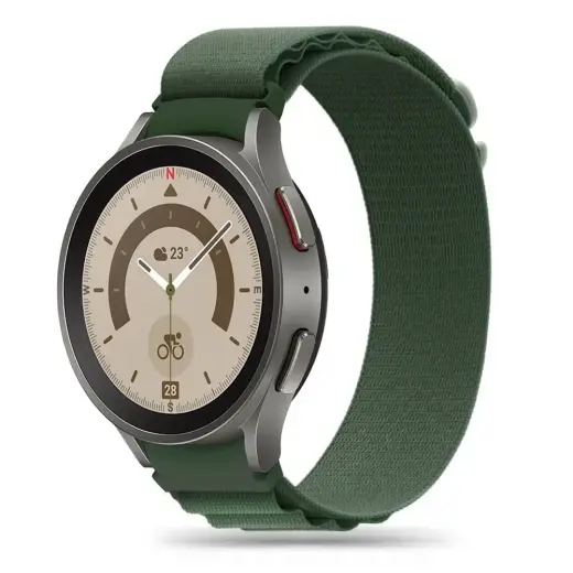 Tech-Protect Nylon Pro Strap for Samsung Galaxy Watch 4|5|5 Pro|6|7|FE - Dark Green