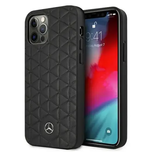 Mercedes MEHCP12LSPSBK iPhone 12 Pro Max 6,7" czarny|black hardcase Leather Quilted Embossed