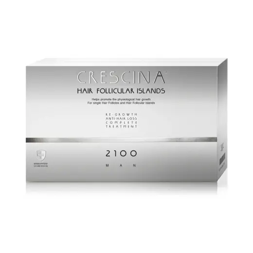 Labo, Crescina Follicular Islands 2100, For Growth Stimulation, Ampoules Treatment Serum, For Scalp, For Men, 20 pcs