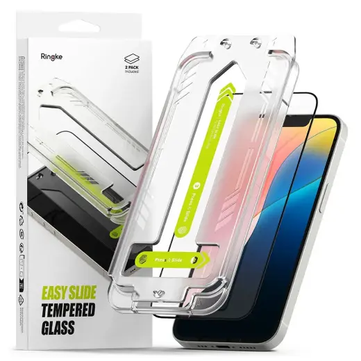 Ringke Easy Slide Tempered Glass 2-pack for iPhone 13 / 13 Pro / 14 / 16e - Clear
