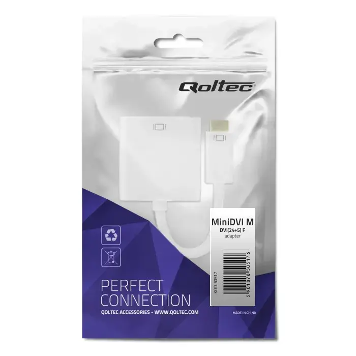 Qoltec Mini DVI adapter male | DVI (24+5) female
