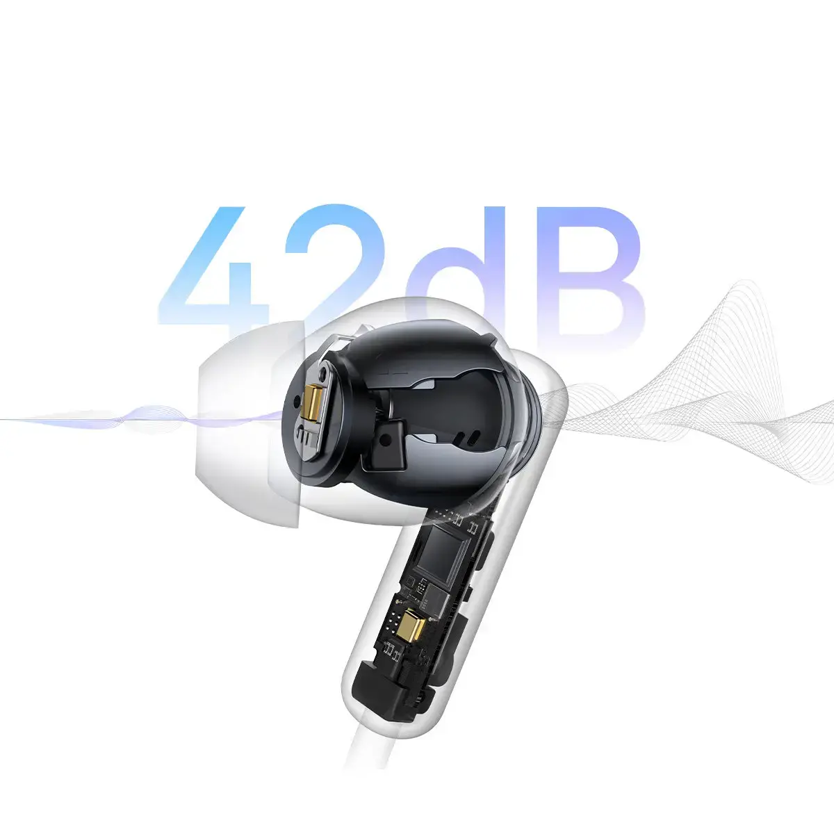 Baseus Bowie U2 Pro TWS earphones, ANC (creamy white)