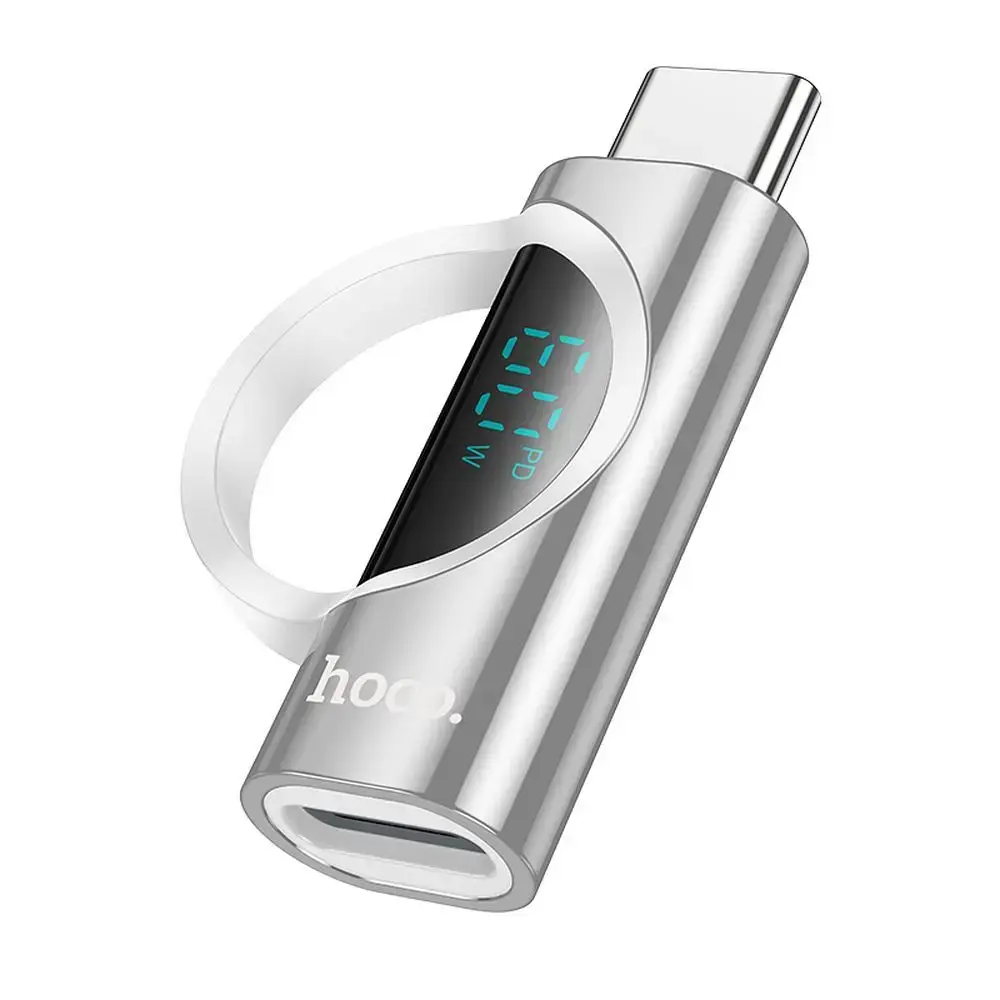 Adapter USB C to Lightning Hoco 3A 60W with display UA32A silver