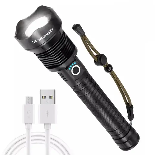 Wozinsky WLT-20W tactical flashlight 20 W 2000 lm CREE diodes IP65 with adjustable beam - black