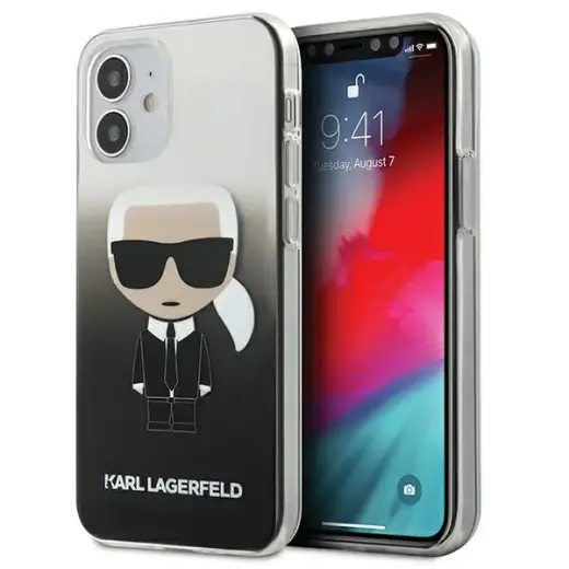 Karl Lagerfeld KLHCP12STRDFKBK iPhone 12 mini 5,4" czarny|black hardcase Gradient Ikonik Karl