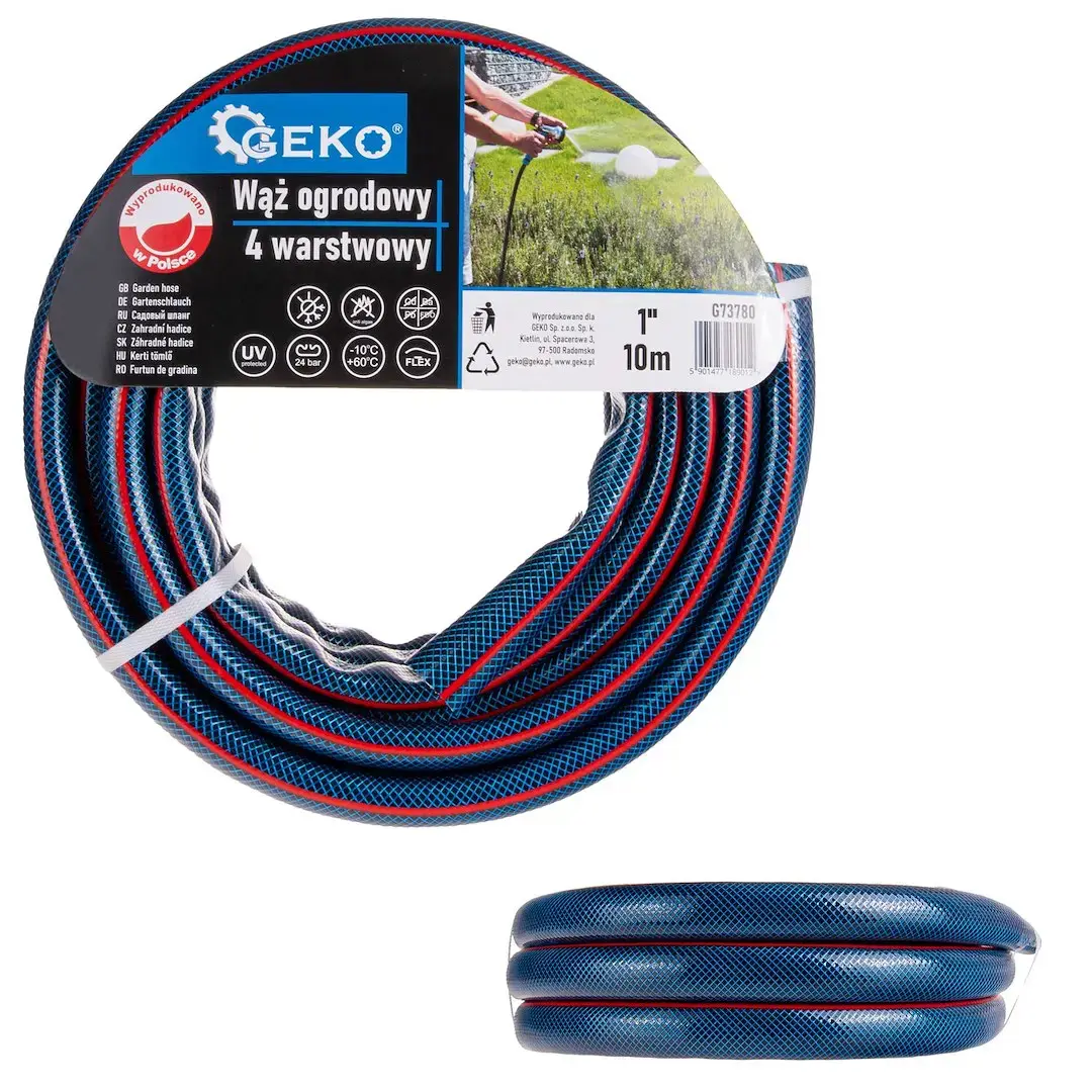 Dārza šļūtene 4-slāņu 1" 10m GEKO