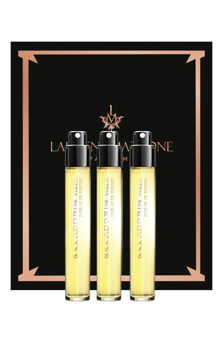 Set, Laurent Mazzone, Black Oud Extreme Amber, Extrait De Parfum, Unisex, 3 pcs, 15 ml