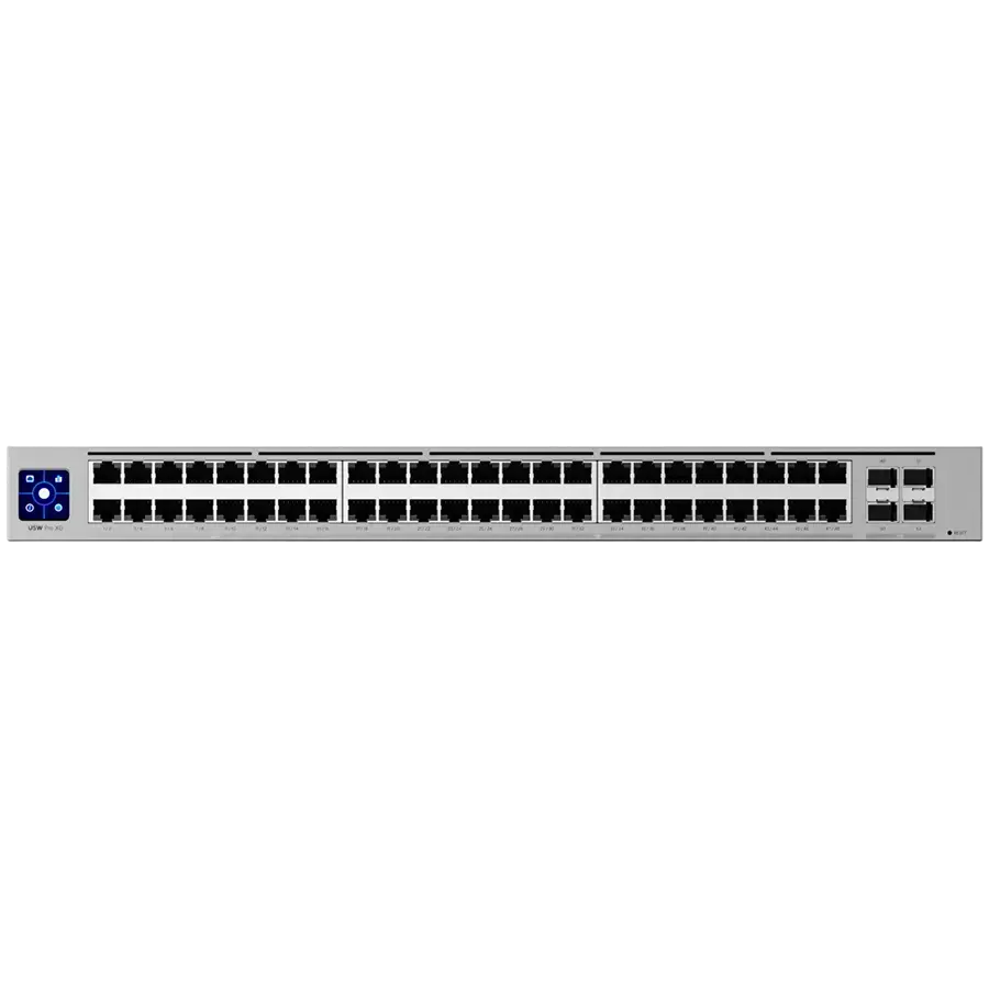 Ubiquiti Layer 3 Etherlighting USW-Pro-XG-48-EU switch with (32) 10 GbE, (16) 2.5 GbE, and (4) 25G SFP28 ports