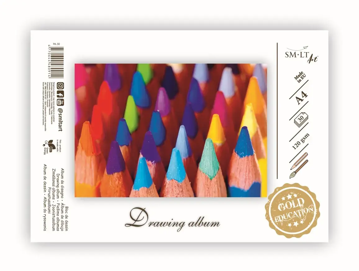 Zīmēšanas albums SMLT, A4, 120g/m2, 30 loksnes