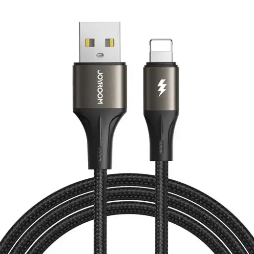 Joyroom SA25-AL3 datu pārraides un uzlādes vads | USB-A uz Lightning | 15W | 1.2m | melns