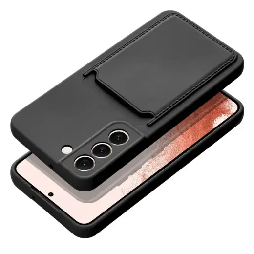 Card knyginio tipo telefono dėklas Samsung Galaxy A35 juodas