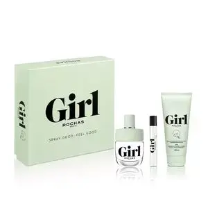 Rochas Paris Girl Rochas Eau De Toilette Spray 100ml & 7.5ml Comforting Body Balm 100ml in White