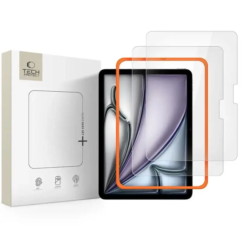 SZKŁO HARTOWANE TECH-PROTECT EASY SET+ 2-PACK IPAD AIR 11” 6 | 7 | 2024-2025 CLEAR