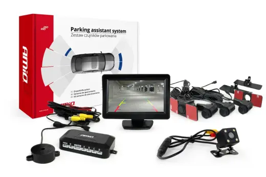 Parking assistant system TFT01 4,3" with HD 315 LED 4 sensors black inside mount 16,5mm