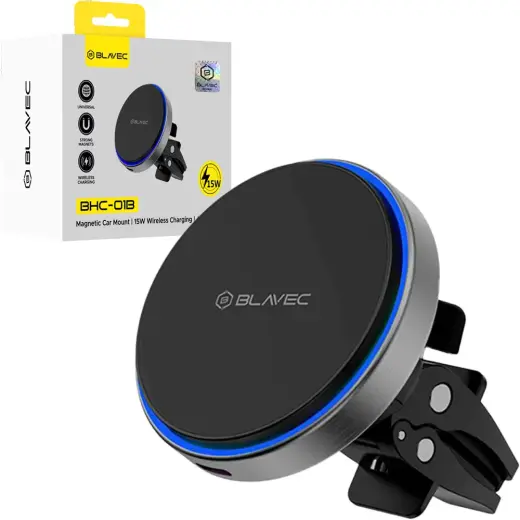 Blavec Car holder BHC-01B 15W magnetic with wirless charging to air vent (BHC01B-MAVIB) black