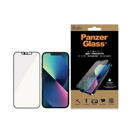 PanzerGlass E2E Anti-Bluelight iPhone 13/13 Pro 6,1" Case Friendly AntiBacterial MicroFracture czarny/black Pro2757