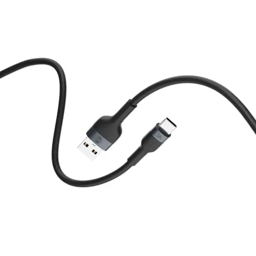 Forever Flexible datu pārraides un uzlādes vads | USB-A uz USB-C | 15W | 1m | melns