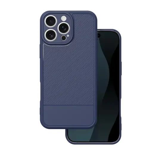 Simple Carbon phone case for iPhone 16 Pro Max blue