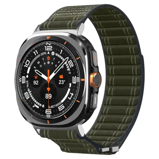 Spigen WBF0 išmaniojo laikrodžio dirželis Samsung Galaxy Watch Ultra (47 mm) | nailoninis | žalias