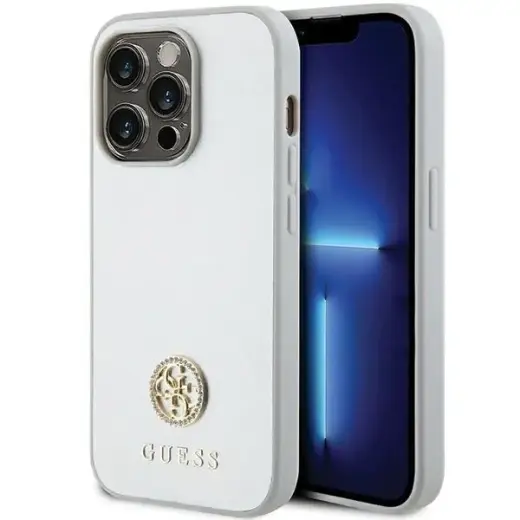 Guess GUHCP15XPS4DGPS iPhone 15 Pro Max 6.7" silver|silver hardcase Strass Metal Logo