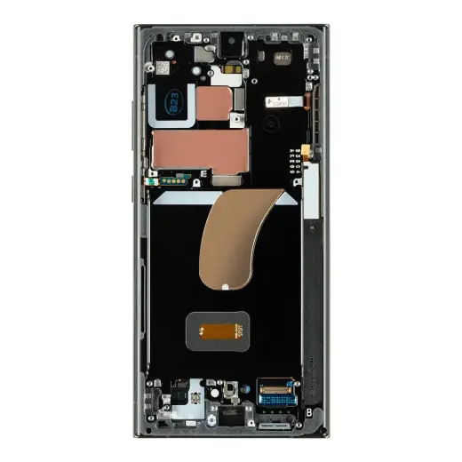 LCD display + Touch Unit + Front Cover Samsung S918 Galaxy S23 Ultra Graphite/Red (Service Pack)