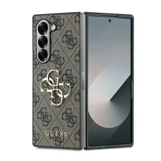 Guess case for Samsung Galaxy Z Fold6 GUE003740 brown 4G Metal Logo