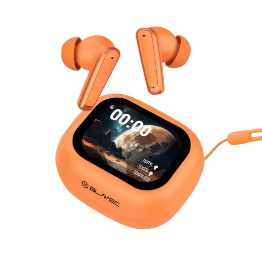 Blavec Bluetooth TWS Earphones BW-07 Live with LCD display (BW07L-O) orange