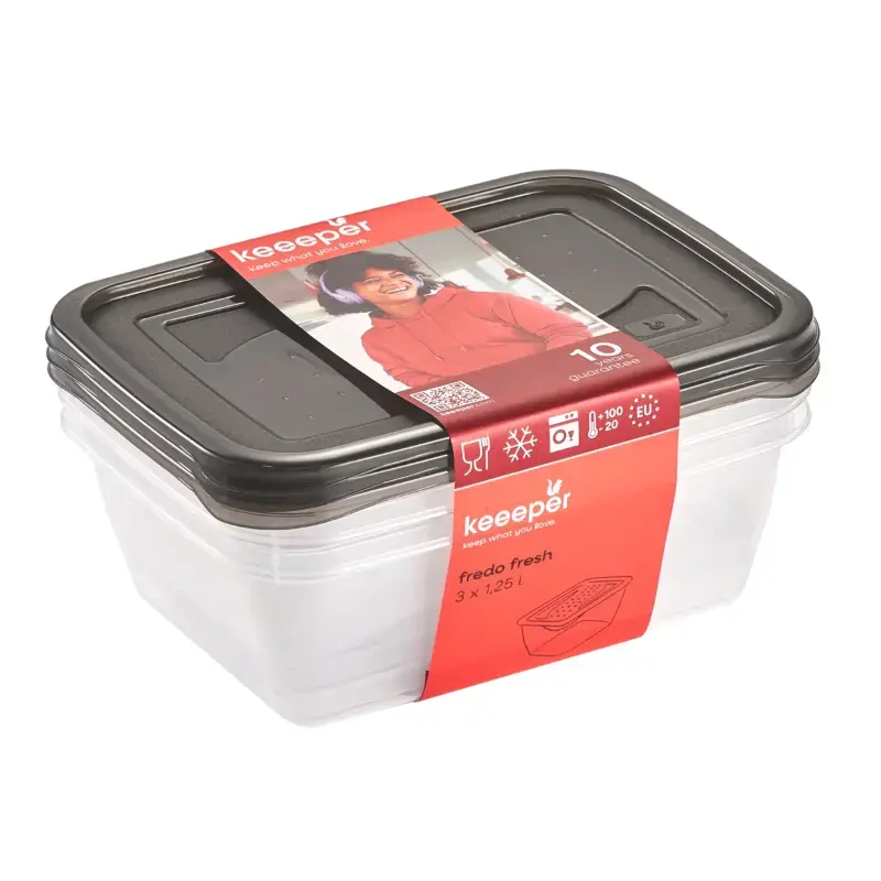 Keeeper Food container set rectangular 3x1