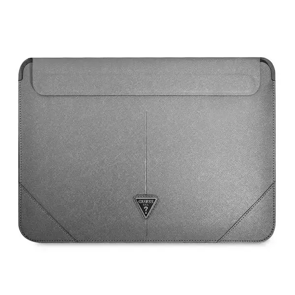 Guess Sleeve GUCS16PSATLG 16" srebrny |silver Saffiano Triangle Logo