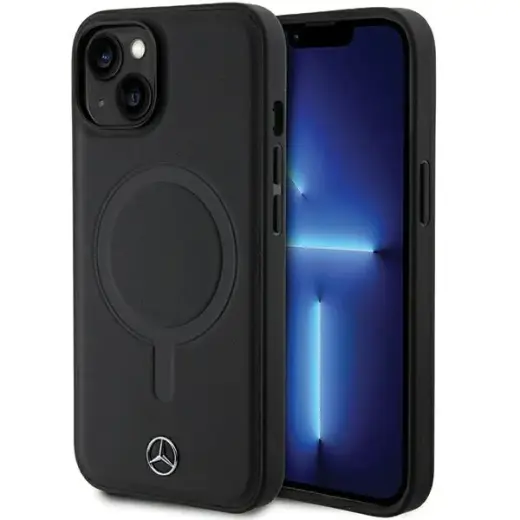 Mercedes MEHMP14S23RCMK iPhone 14 6.1" czarny|black hardcase Smooth Leather MagSafe