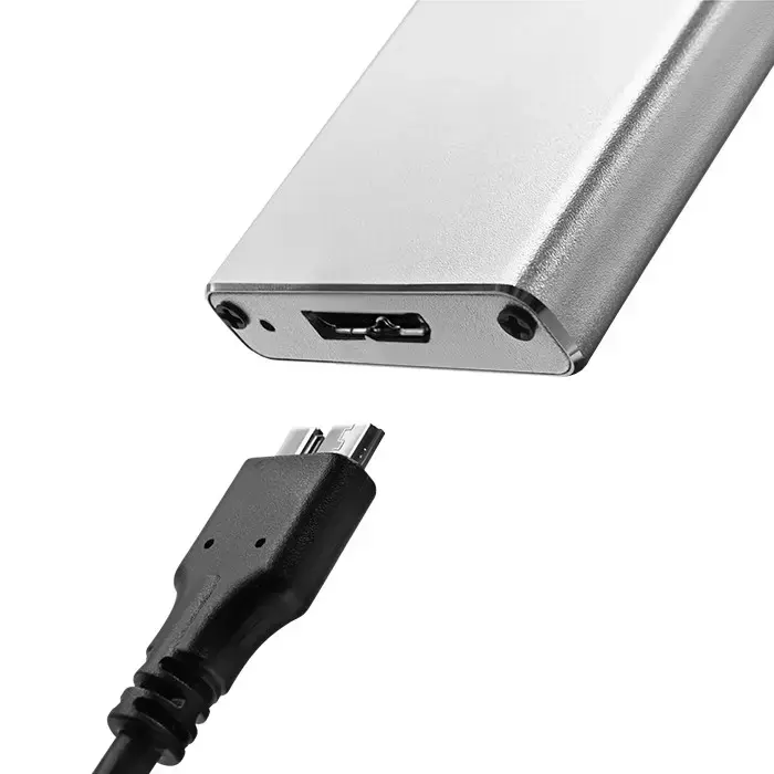 Qoltec Aluminium Enclosure | M.2 SSD drive | SATA | NGFF| USB 3.0 | Super speed 5GB/s | 2TB | Silver