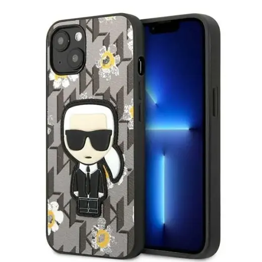 Karl Lagerfeld KLHCP13SPMNFIK1 iPhone 13 mini 5,4" szary|grey Flower Ikonik Karl