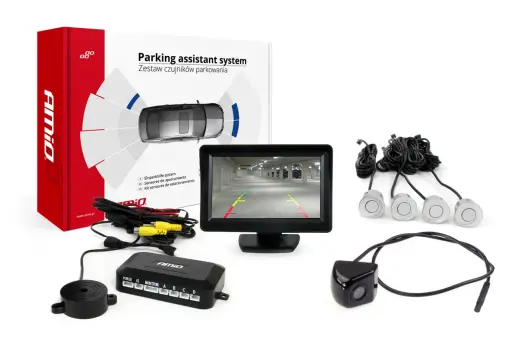 Parking assistant system TFT01 4,3" with HD-310 4 sensors silver