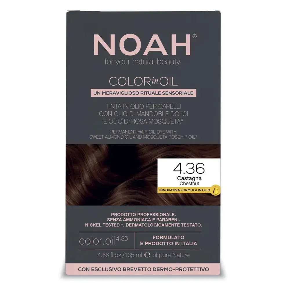 Noah, Color In Oil, Permanent Hair Colouring Oil, Colouring, 4.36 Chestnut, 135 ml